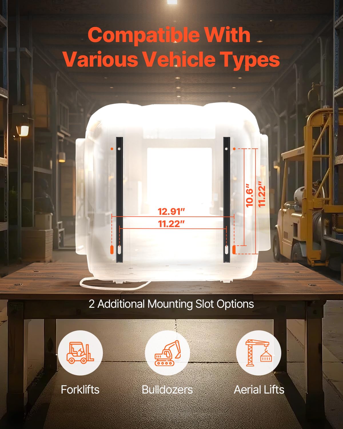 VEVOR Universal Forklift Seat, Tractor Suspension Seat with Adjustable Back, Armrest & Safety Belt, Secure Fold Down Tractor Seat with Micro Switch, Lawnmower Seat for Skid Loader Bulldozer