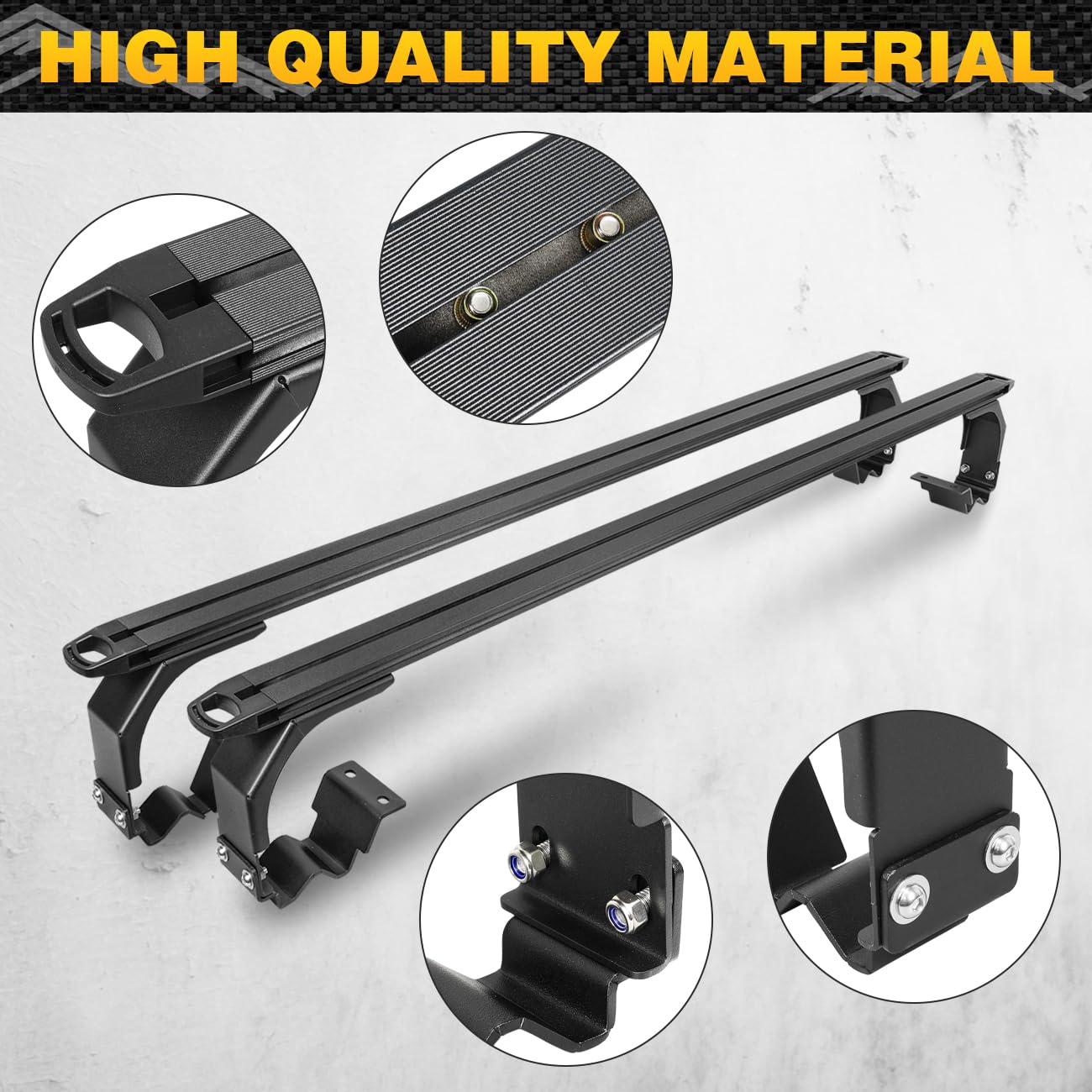 MSIZOY Heavy Duty Roof Racks Cross Bars Compatible with for Ford Bronco Soft Top 2/4 Door 2021 2022 2023 2024 2025 2026 Aluminum Rooftop Crossbars Rails Luggage Racks Ski Bike Snowboard Cargo Carrier