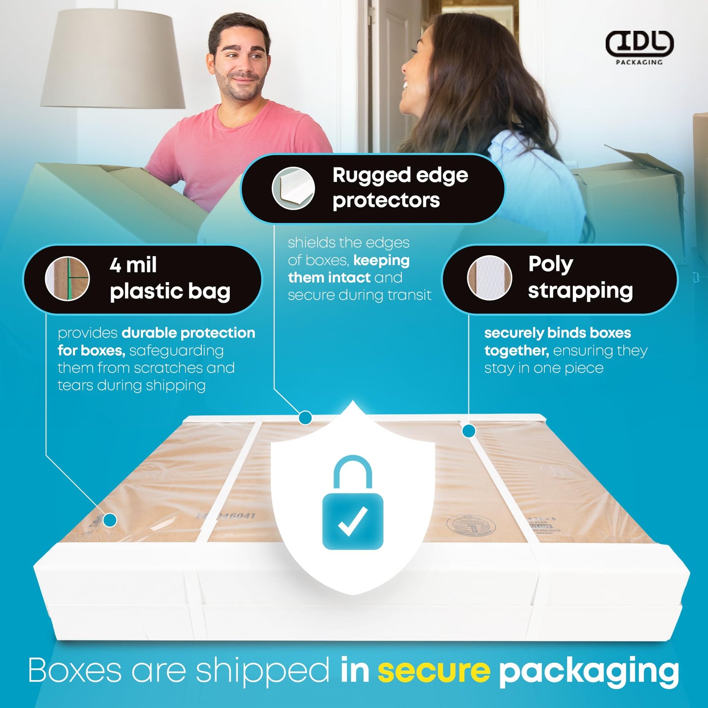 Large Shipping & Moving Boxes 30"L x 12"W x 6"H (25-Pack) - Extra Strength 200 lb vs Regular - USA-Made Corrugated Durable Cardboard Boxes - Large Corrugated Cardboard Shipping Box by IDL Packaging