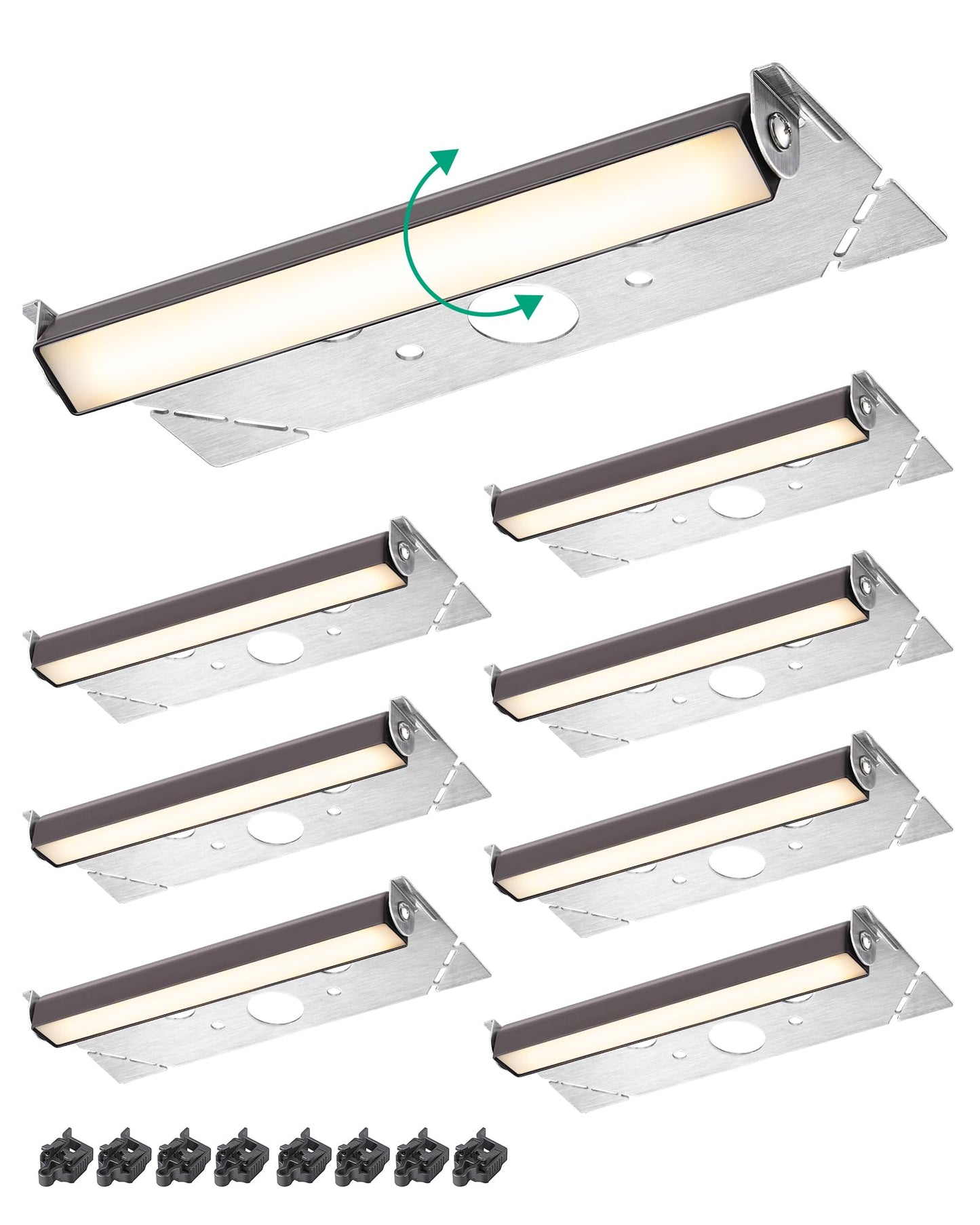EDISHINE 7 in 270? Rotating LED Wall Lights, 12V AC/DC, 3W, 2700K, IP65 Waterproof, Aluminum, Silver, Model HLV