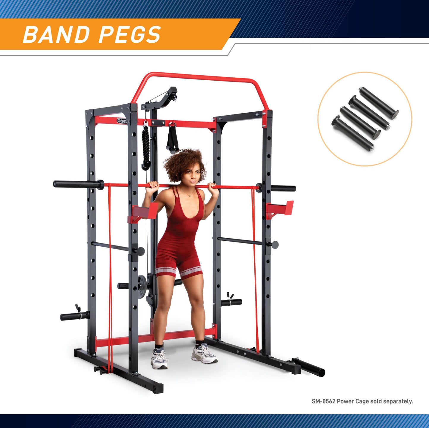 Marcy Accessories Bundle for Upper and Lower Body Workout, Strength Training - Optional Pulley System for SM-0562 Power Cage Home Gym System - ACC-0661
