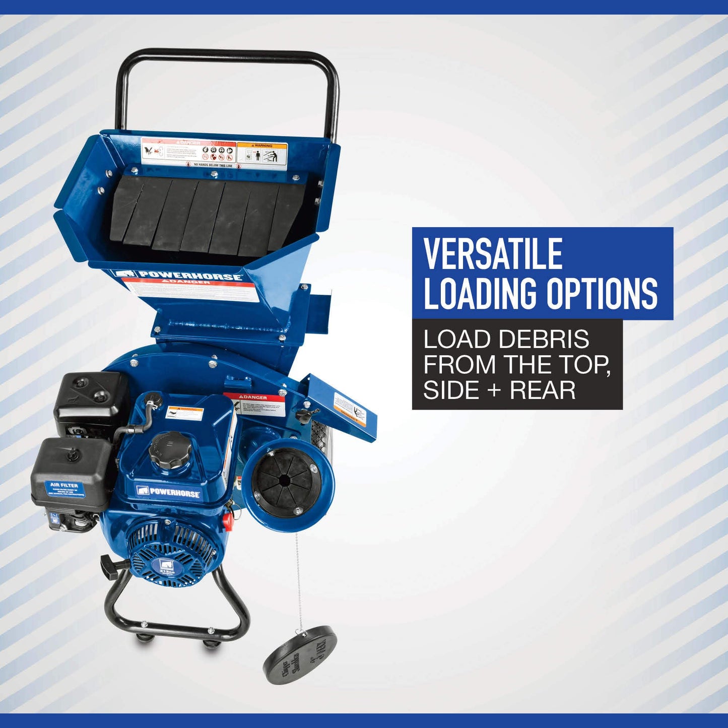 Powerhorse 3-in-1 Wood Chipper/Shredder - 212cc OHV Engine, 3in. Chipping Capacity
