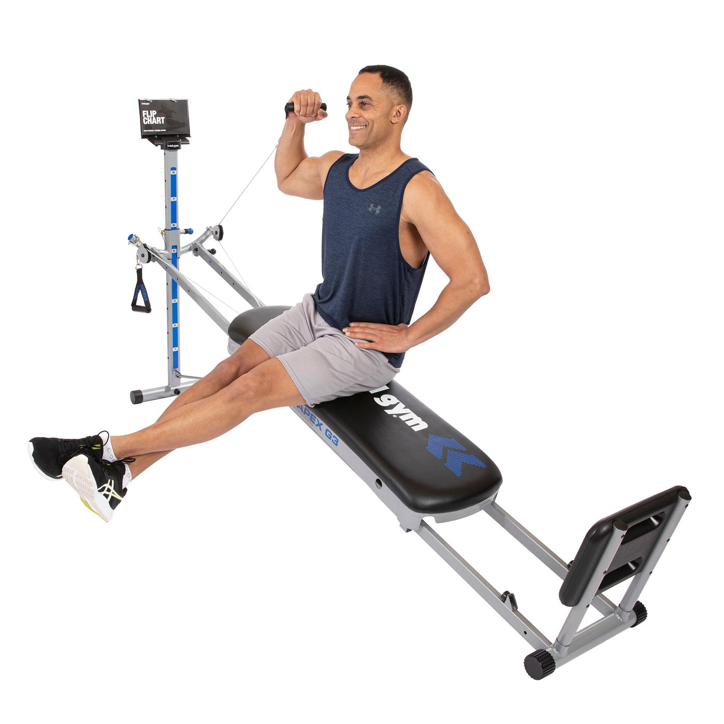Total Gym Apex G3, Slim-Frame Incline Bodyweight Training Home Exercise Machine w/ 8 Levels of Resistance, Squat Stand, & Basic Accessory Set
