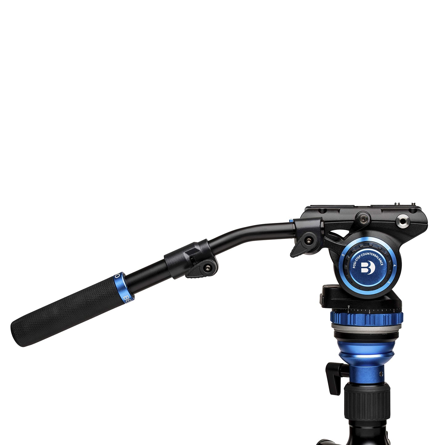 Benro S6 PRO Flat Base Fluid Video Head, 13.2 lb. Max, 6 Step Counterbalance (0-5), 1/4"-20 Accessory Mounts, 3/8"-16 Head Mount, w/Pan Arm- Black (S6PRO)