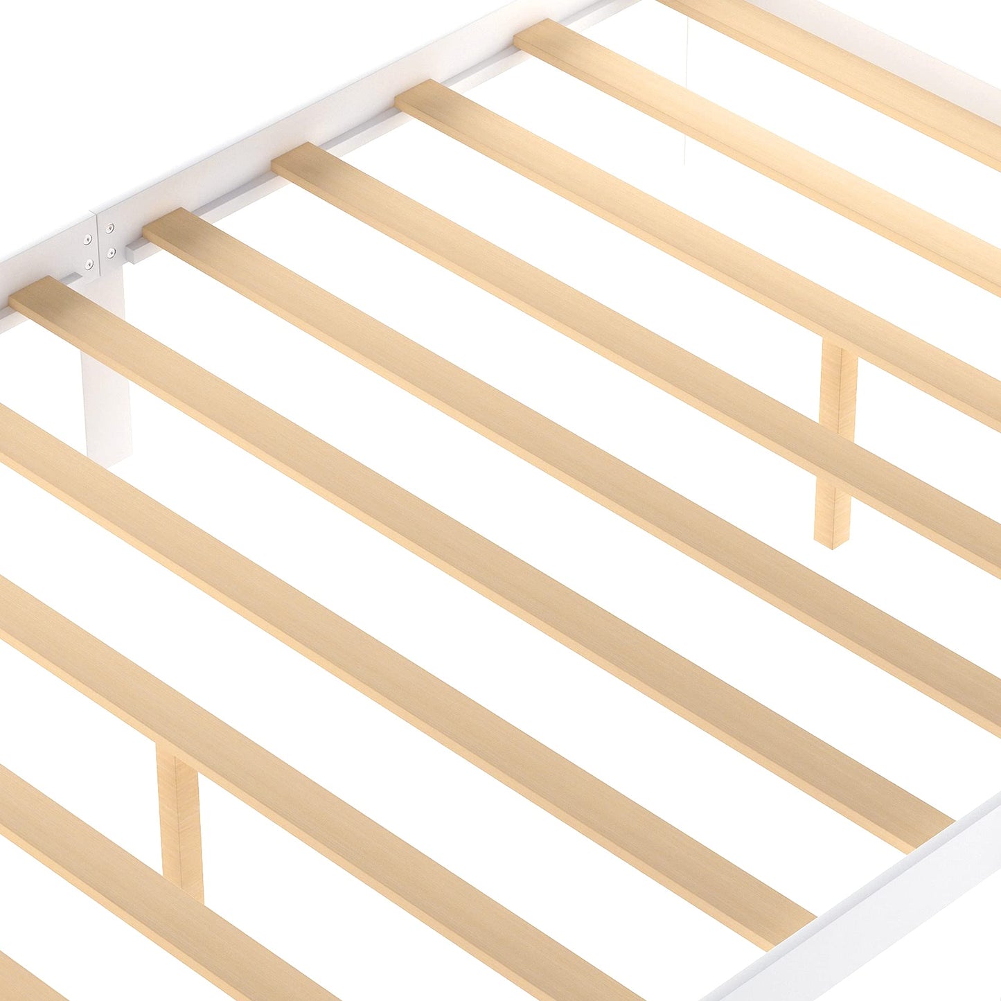 GDFStudio Full Size Platform Bed with Under-Bed Drawers, Solid Pine Wood and MDF Bed Frame, Storage Platform Bed with Support Legs, No Box Spring Needed, White