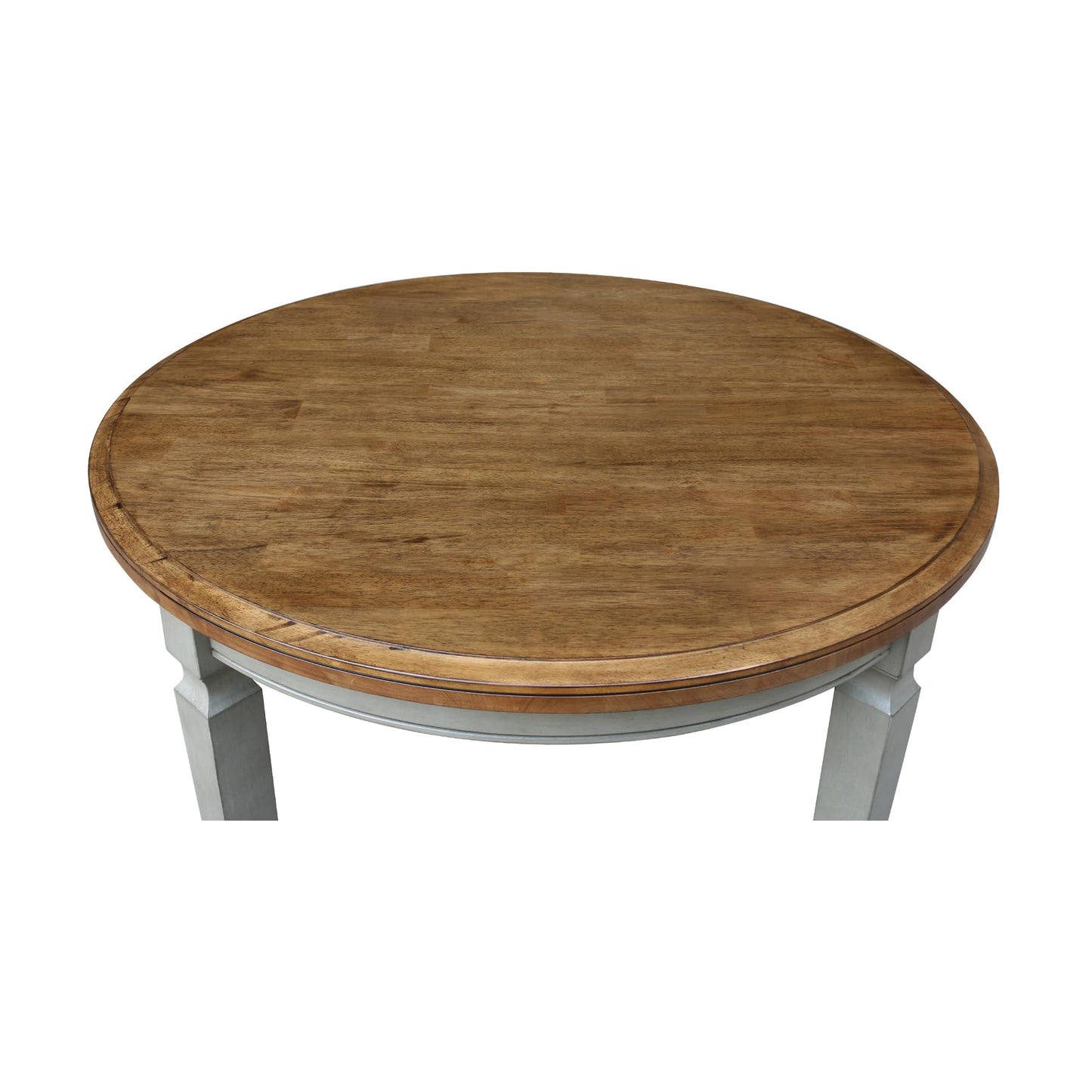 IC INTERNATIONAL CONCEPTS 44 x 44 in Round Top Solid Wood Dining Table in Hickory/Stone