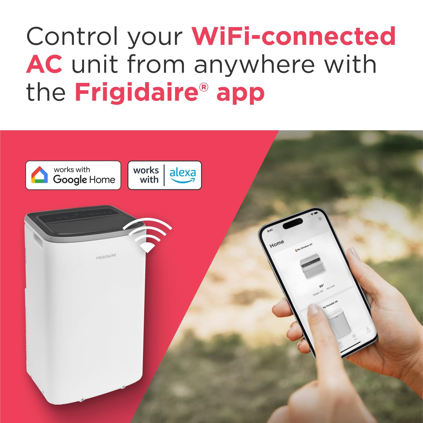 Frigidaire 3-in-1 Smart Portable Room Air Conditioner with Wi-Fi 12,000 BTU (Ashrae) / 8,000 BTU (DOE), Cools Up to 550 Sq. Ft., Quiet Operation, White