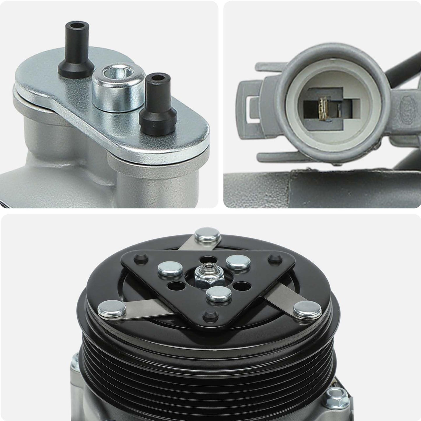 AISIN AFTERMARKET ACCGM-00127 Air Conditioner AC Compressor - Compatible with Pontiac Vibe 2003-2008 1.8L - with 6-Pulley Groove, with Clutch