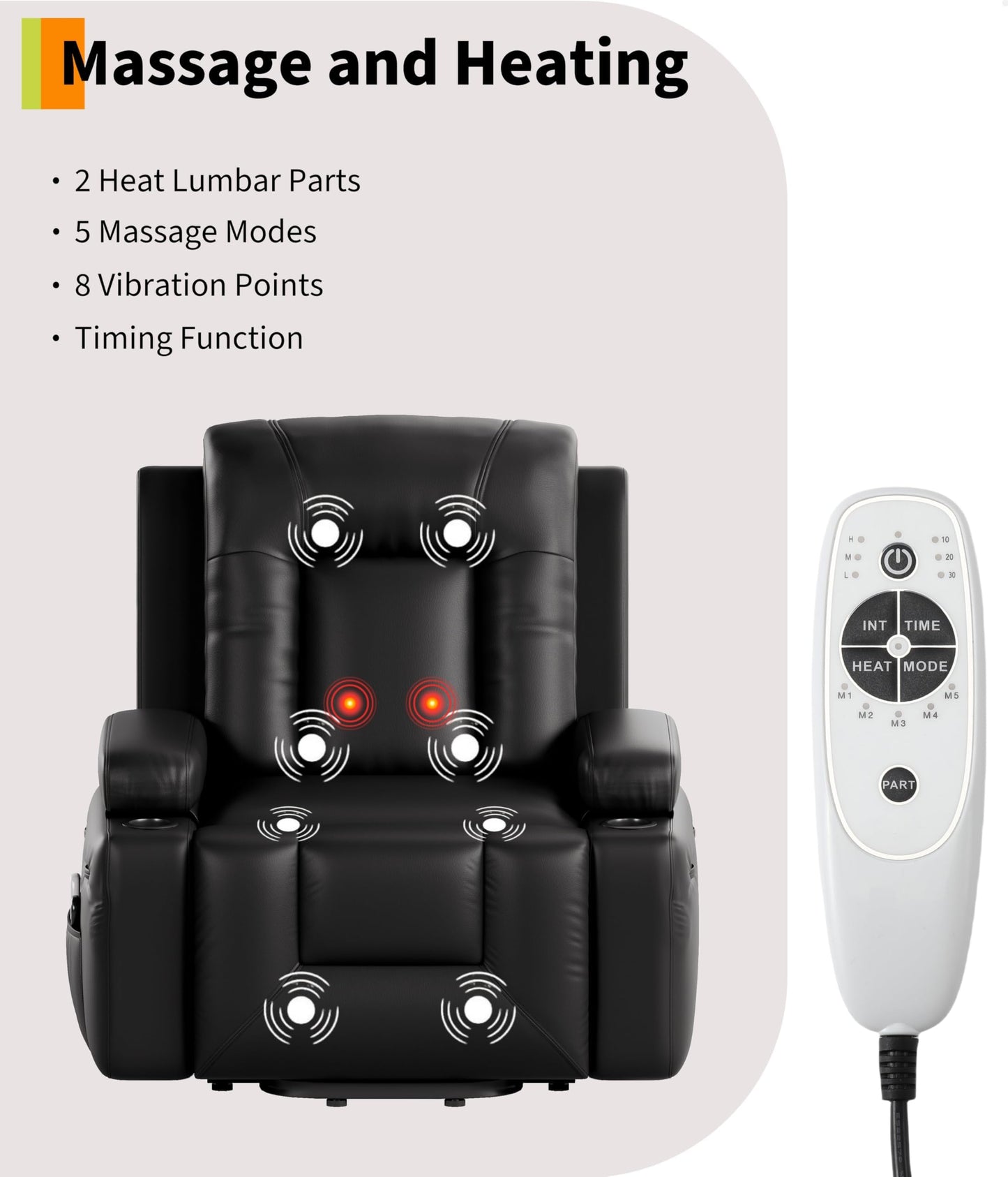 Oversized Swivel Rocker Recliner Chair for Adult,360° Swivel Rock Recliner with Massage&Heating,Extra Wide Manual Recliners, Upholstery Overstuffed Soft Rocking Sofa Chair