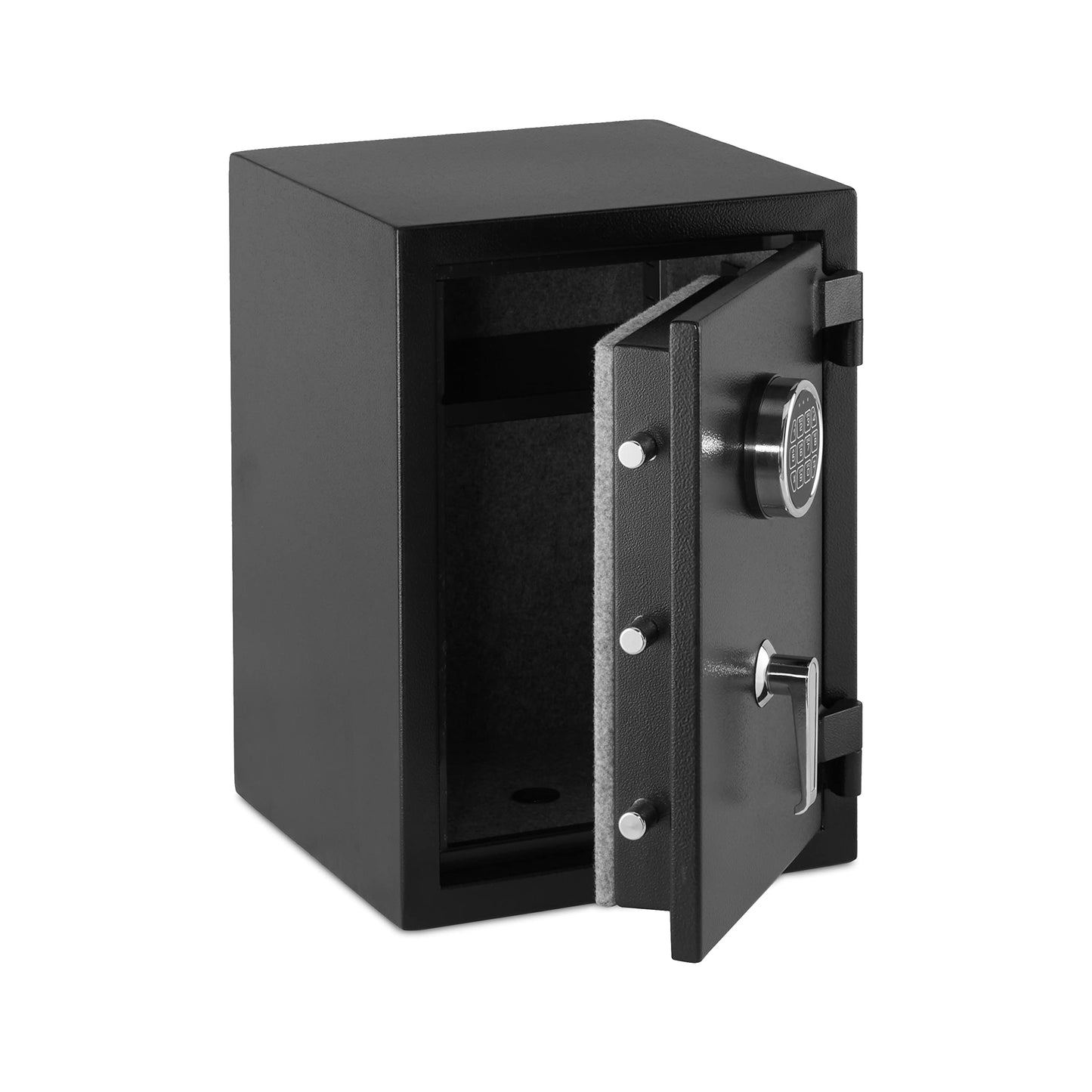 Amazon Basics Fire Safe with Programmable Electronic Keypad, 1.24 Cubic Feet, 14-Gauge Steel, UL 72 Compliant, 14.2"W x 13.8"D x 19.7"H, Black, for Documents and Valuables