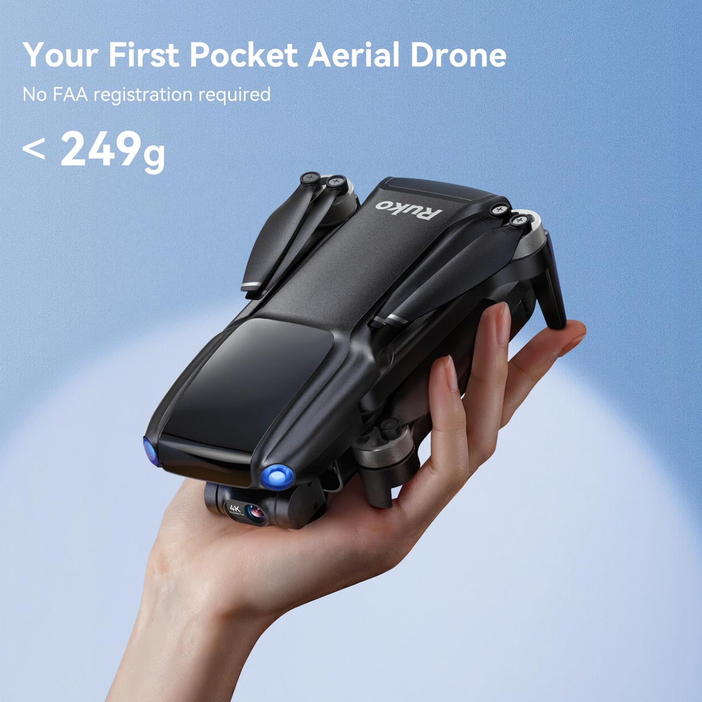 Ruko Drone with 4K UHD Camera for Adults with 3-Axis Gimbal, 8K Photo, Under 249g FAA-Exempt, 96 Mins Flight (3 Batteries), 20,000ft Transmission, GPS with Beeper, Auto Return, Beginner Friendly
