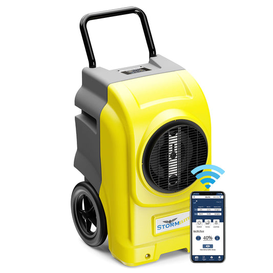 AlorAir 270 Pints Commercial Dehumidifiers for Large Room or Basements, Industrial Large Dehumidifier with Pump and Drain Hose, Dehumidifiers with Smart Wi-Fi, Manufacturer's 5 Years Warranty, Yellow