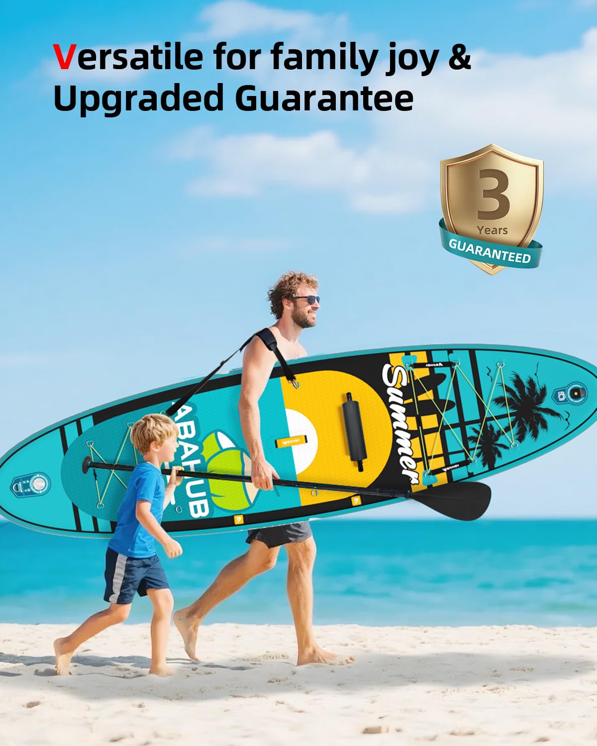 Abahub Inflatable SUP, Wide 10'6" x 31"/34" iSUP,Dark Green Standup Paddleboard with Adjustable SUP Kayak Paddle, for Yoga, Paddle Board, Kayaking, Surf, Canoe, Fishing