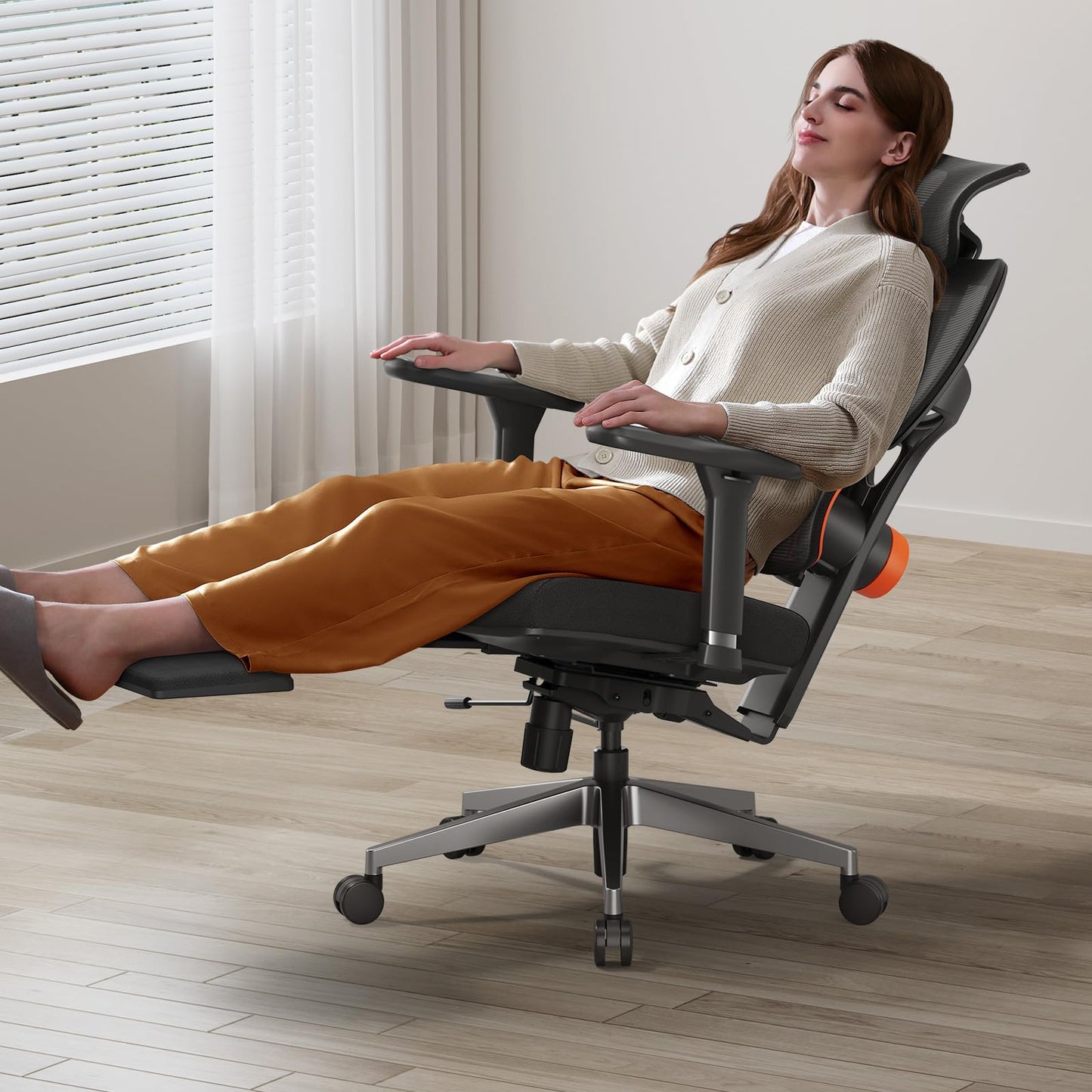 Newtral Office Chair Ergonomic - Home Office Desk Chair, Back Pain Chair with Auto-Following Lumbar Support, 4D Armrest, Seat Depth and Height Adjustable