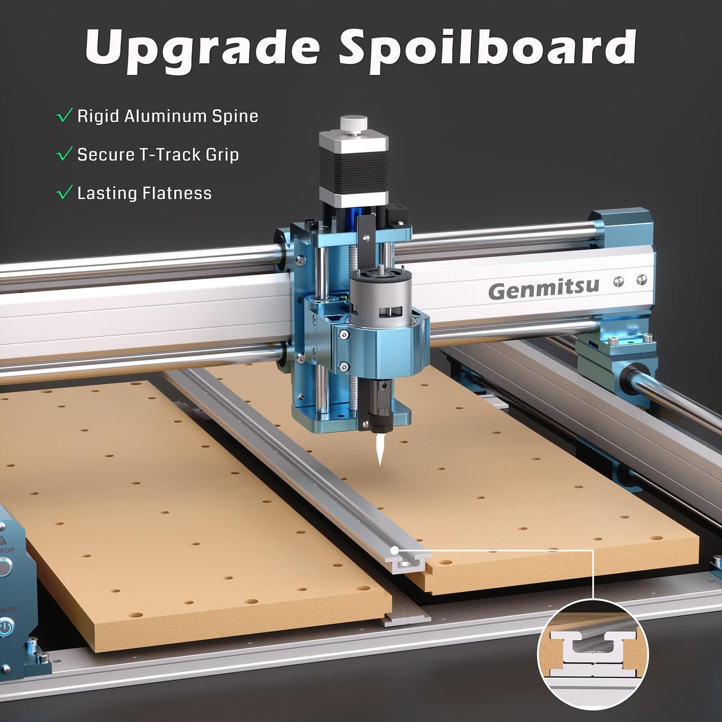 Genmitsu CNC Router Machine 4040-PRO for Metal Acrylic Cutting Milling, GRBL Control, Lead Screw Driven, 3 Axis Engraving, Working Area 15.7” x 15.7” x 3.1”