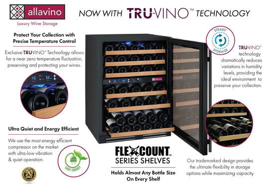 Allavino Wine Refrigerator, 56 Bottle, Black