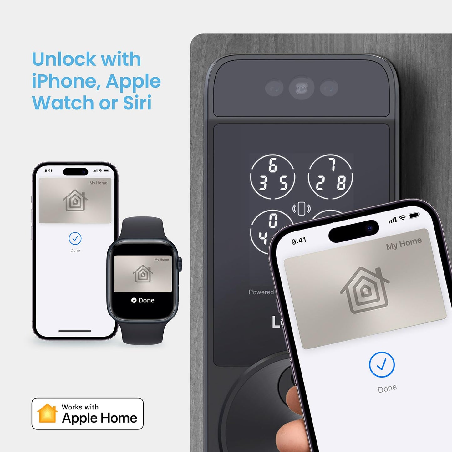 Lockly Visage Zeno Series Smart Lock, Facial Recognition & Fingerprint Keyless Entry Door Lock, Built-in Wi-Fi Deadbolt with Apple Home Key, PIN Genie Keypad, App Remote Control, Easy Installation