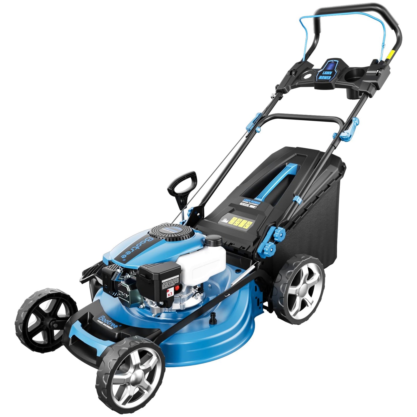 Gas Powered Push Lawnmower, 21-Inch Cutting Deck, 201cc 4-Cycle Engine, 7 Levels Adjustable Cutting Height, 3-in-1 Functions (21-inch-201cc)