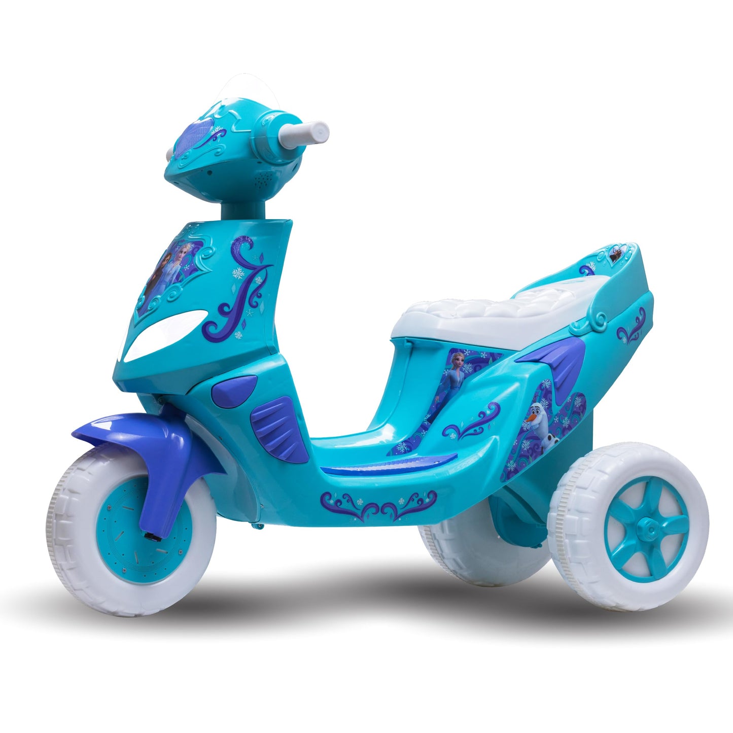 Kid Trax Disney Frozen Kids Scooter Ride On Toy, 6 Volt, Kids 3-5 Years Old, Max Weight 55 lbs, Single Rider, Battery and Charger Included, Blue