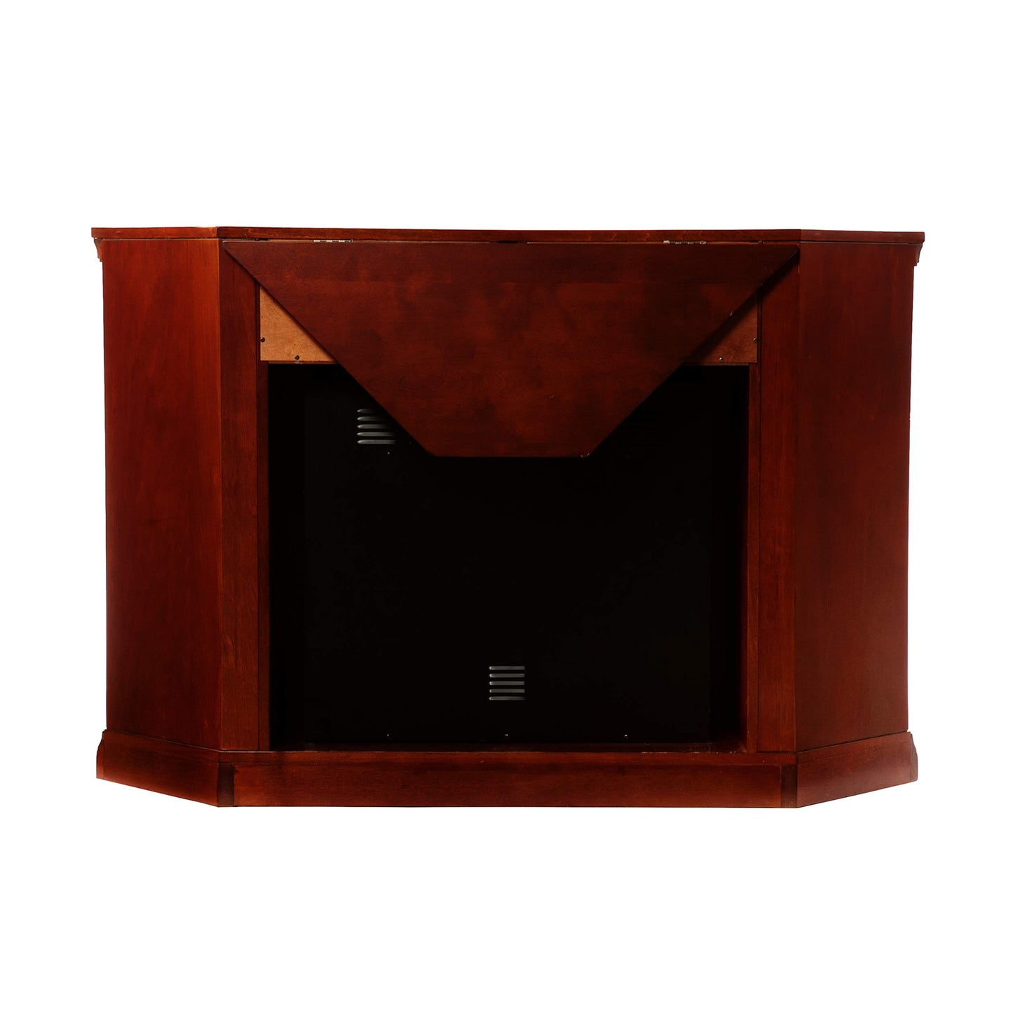 SEI Furniture Claremont Corner Convertible Electric Fireplace with Storage, New Cherry
