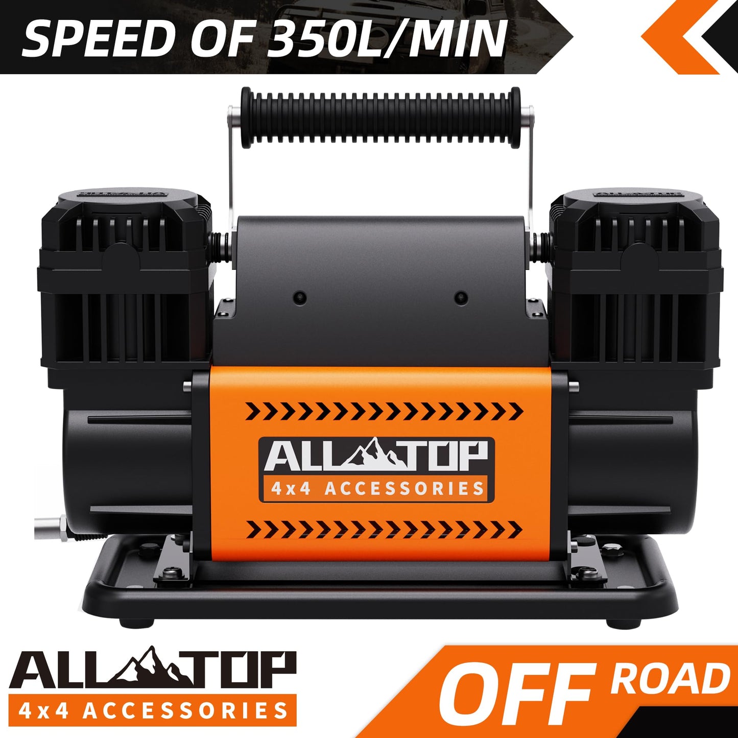ALL-TOP Dual Cylinder Air Compressor with Digital Pressure Gauge Tire Inflator Kit, 12V Portable Inflator 12.35ft³/Min, Offroad Air Pump for Truck Tires, Heavy Duty Max 150 PSI for 4x4 Vehicle & RV