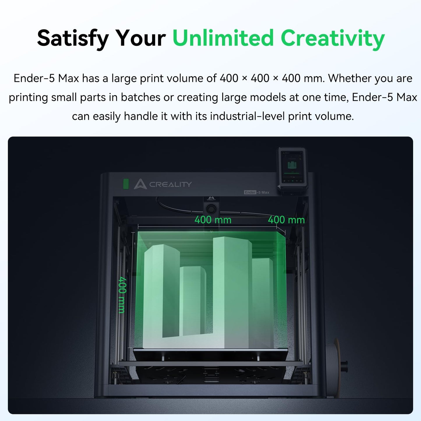 Creality Ender 5 Max 3D Printer, 3D Printing Machine with 700mm/s High-Speed Printing, 400 * 400 * 400 Large Print Area, 64-Point Auto Leveling 300℃ High Temp Precise Linear Rail