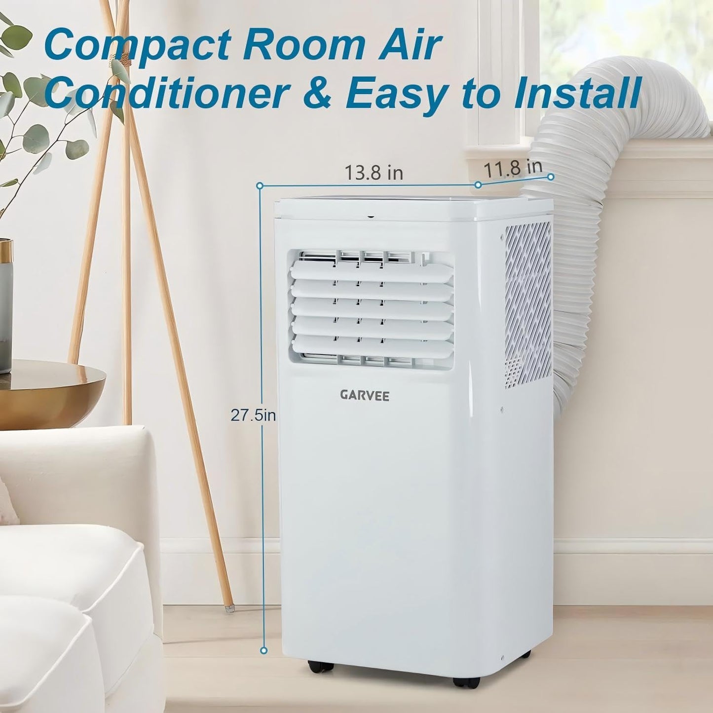 Garvee 10000BTU Portable Air Conditioner 3 in 1, Quiet AC Unit with Fan & Dehumidifier Up to 450 sq.ft, 24H Timer&LED Display, Remote, Window Kit, for Bedroom/Office/Dorms/Apartment