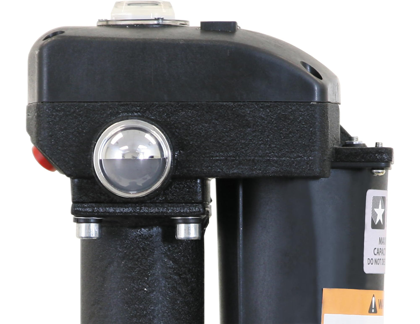 Buyers Products 0093500 12 Volt Electric Trailer Jack, 3500 lb Power Tongue Jack, Pre Wired 7 Way RV Connector, A Frame Mount, Drop Leg, Built-In Leveling Gauge, LED Night Light, Manual Crank Backup