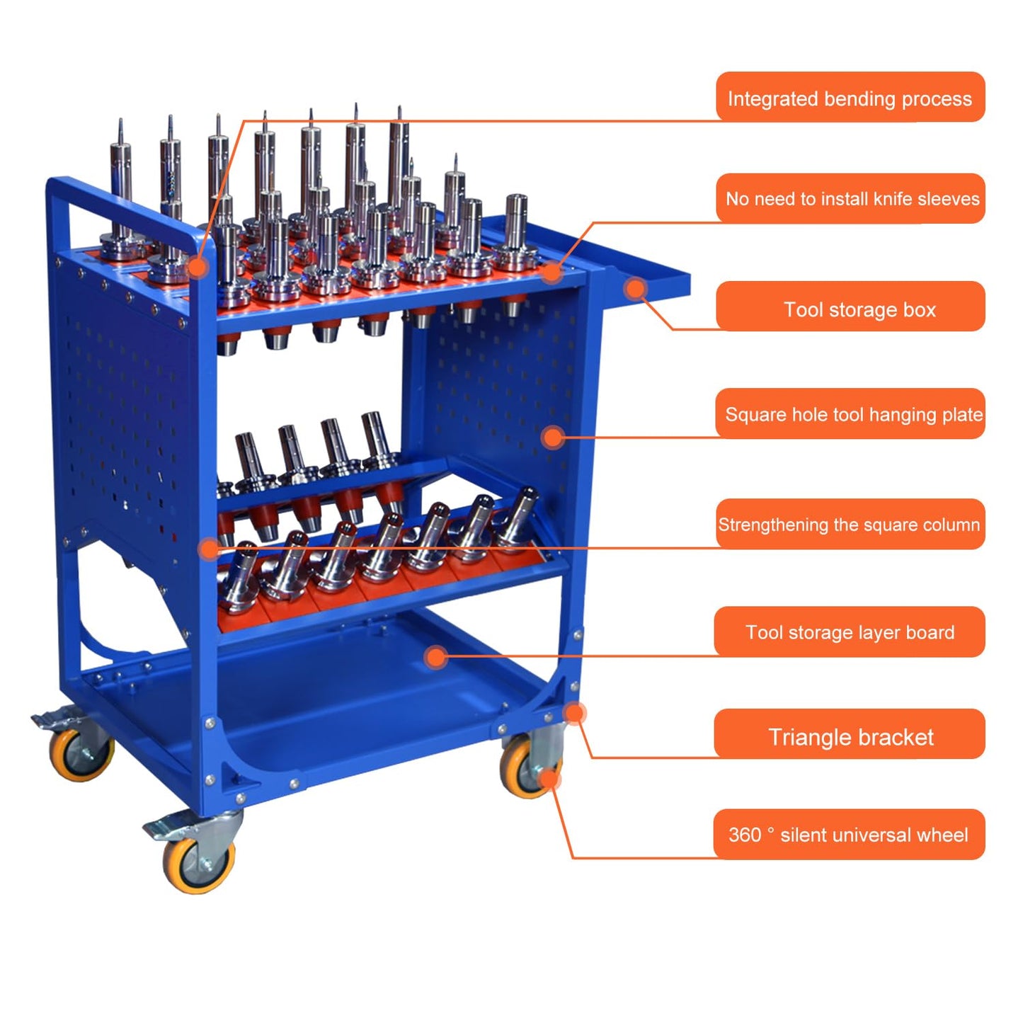 GNTOPHN CAT/BT40 CNC Tool Holder Transfer Cart with Wheels, CNC Tool Rolling Cart, CNC Trolley is Suitable for Warehouses Storehouse Factory Garage