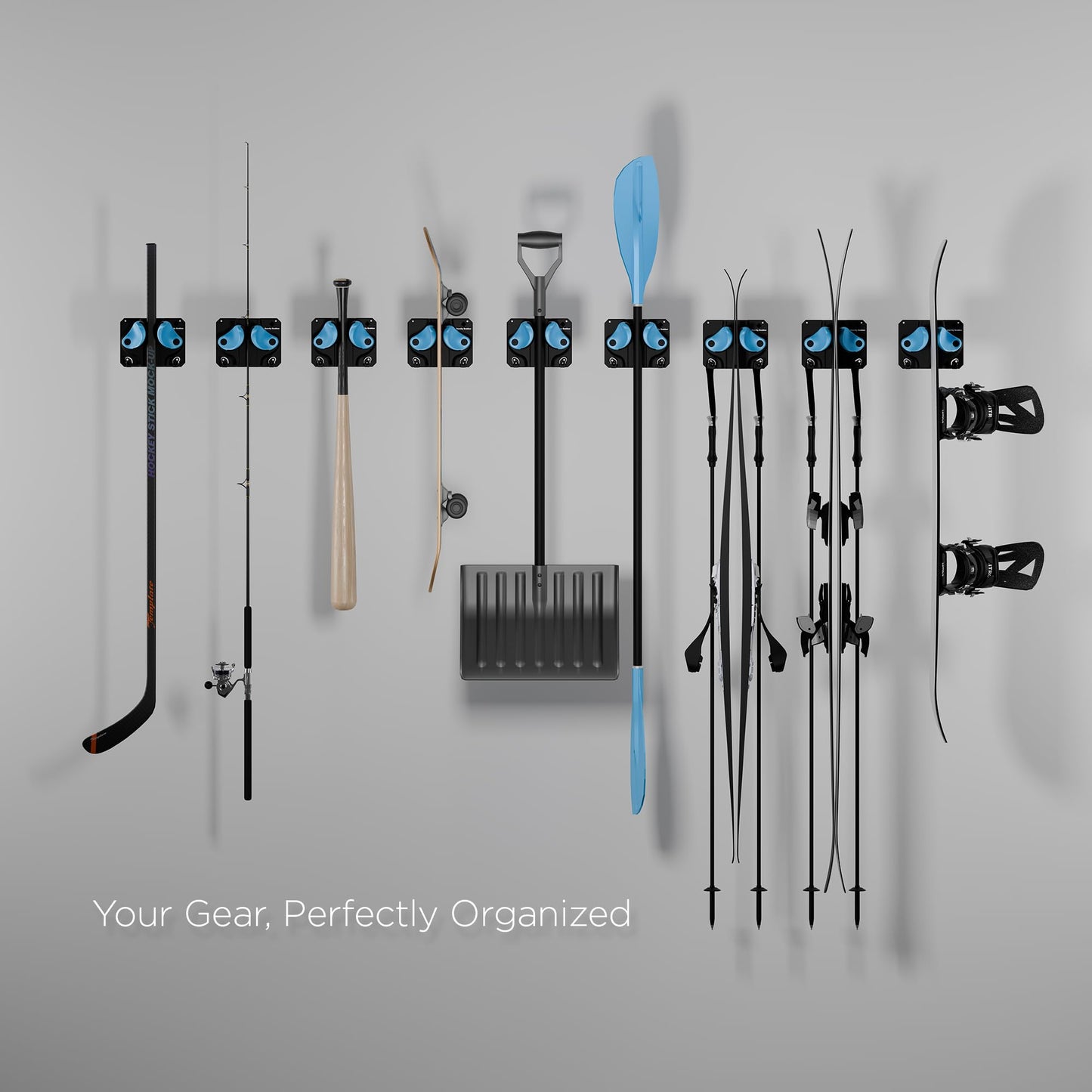 Gravity Grabber, The OG - Ski & Snowboard Wall Mount, Indoor Garage & Home Storage Organizer, Damage-Free Grip, Holds Skis/Boards/Poles/More, Space-Saving Premium Gear Rack, (White 6-Pack)