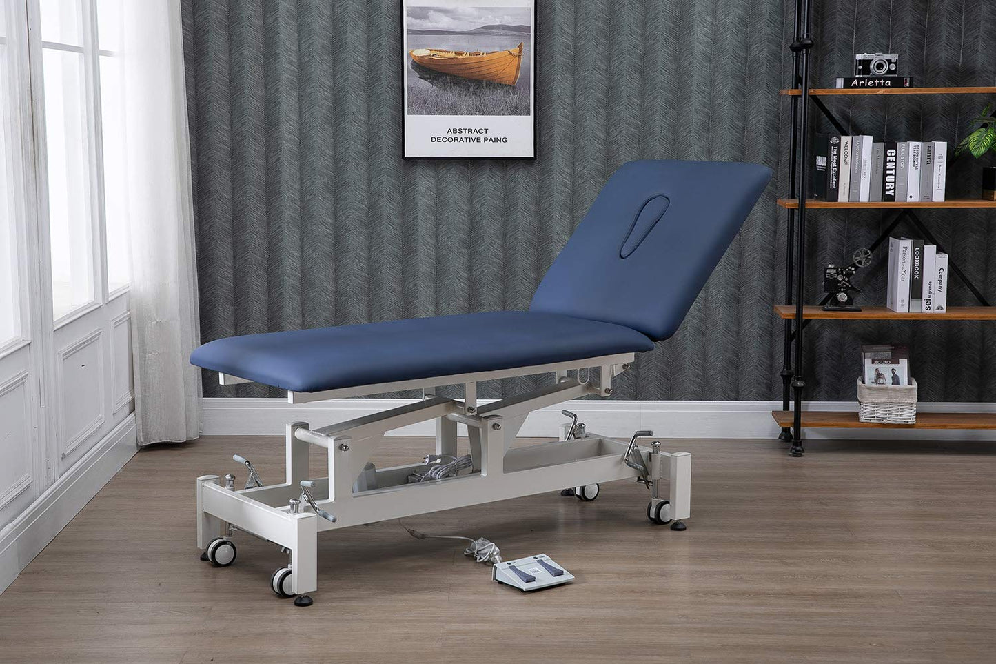 homeLyD Physical Therapy Table Hi-Lo Adjustable 2 Section PT Treatment Table,Ultra Comfortable Foot Control Facial Salon SPA Bed for Massage and Acupuncture (Blue)