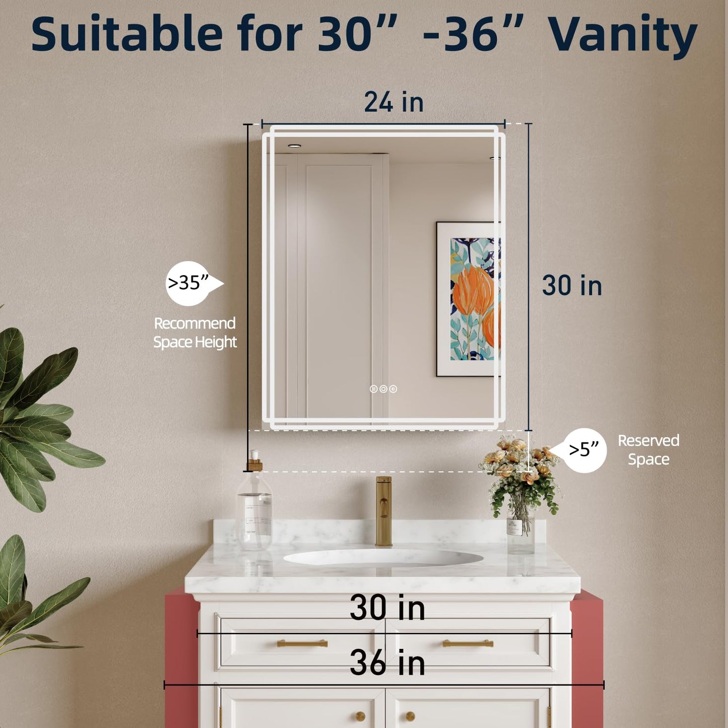 Buruis 24'' x 30'' Medicine Cabinet with Lights and Mirrors, Recessed or Wall Mounted Modern Bathroom Cabinet with 3-Mode Light, Anti-Fog, Dimmable, Memory Function, Outlet, Silver