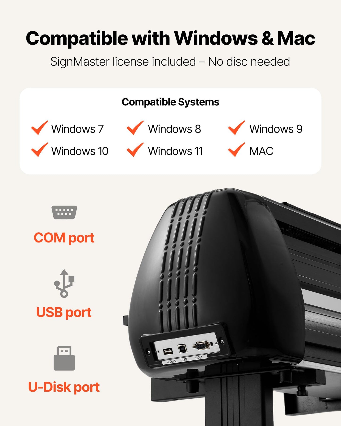 VEVOR Vinyl Cutter Machine, 34 inch Max Feed Width, Dual Blades, Adjustable Force and Speed, LED Display, Vinyl Plotter Cutter Printer with Signmaster Software for Compatible with Windows and macOS