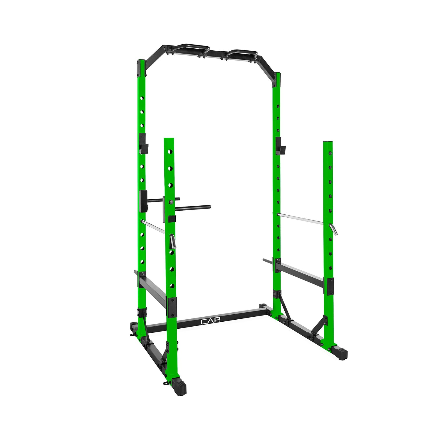CAP Barbell Multi-Use Power Rack – Heavy-Duty Power Cage with Pull-Up Bar, Dip Handles, and J-Cup Catches – Strength Training Gym Rack for Home or Garage Gym | Green
