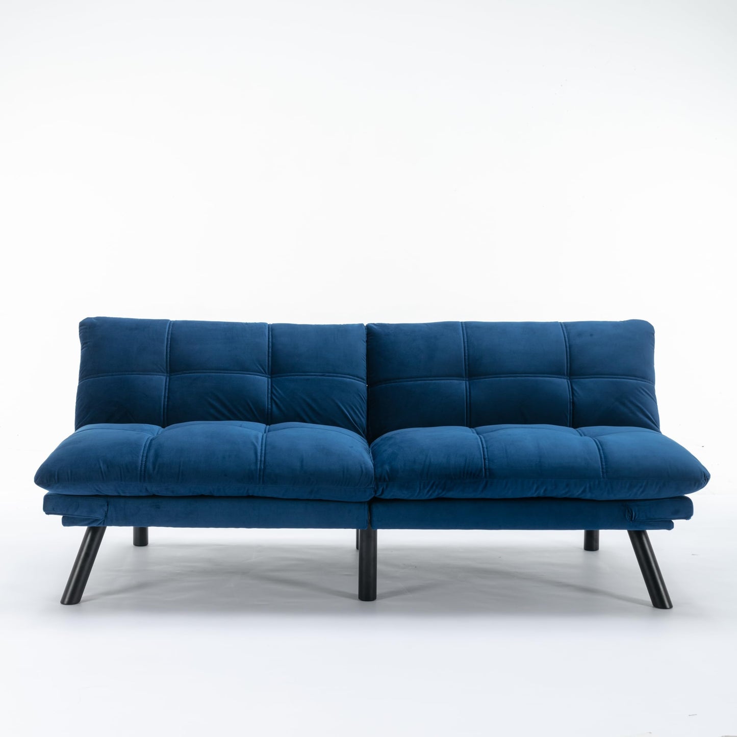 GDFStudio Hayezc Loveseat Sofa, Convertible Sofa Bed, 2-in-1 Folding Modern Futon with Adjustable Armrest & Backrest, 800lbs Capacity Small Apartment Sleeper for Living Room, Office, Navy Blue