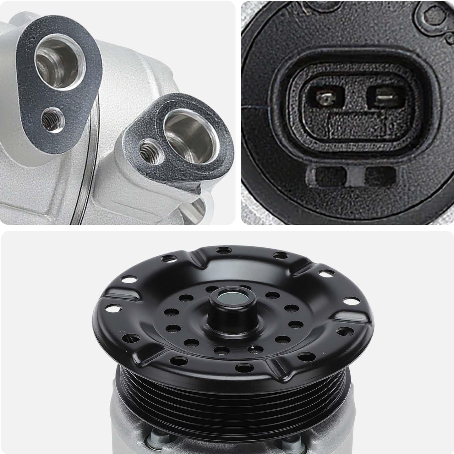 AISIN AFTERMARKET ACCCH-00710 Air Conditioner AC Compressor - Compatible with Jeep Compass Patriot MK 2007-2008, Dodge Caliber 2007-2009 - with 6-Pulley Groove, with Clutch