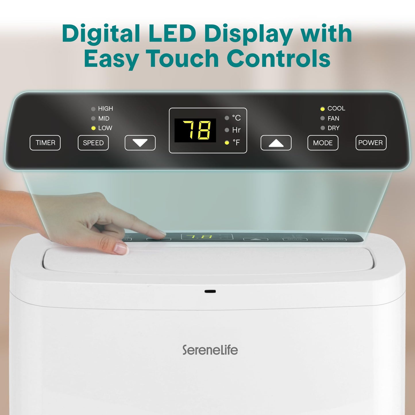 SereneLife Small Air Conditioner Portable 14,000 BTU with Built-in Dehumidifier - Portable AC unit for rooms up to 650 sq ft - Remote Control, Window Mount Exhaust Kit
