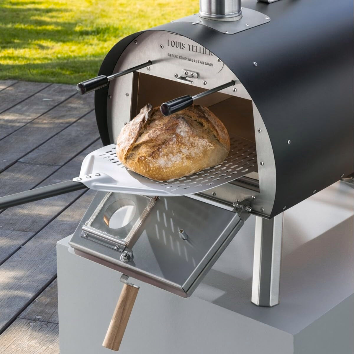 LOUIS TELLIER - MARCEL Wood Fired Outdoor Oven - Portable Oven for Camping, Picnics, and Backyard Cooking - Black