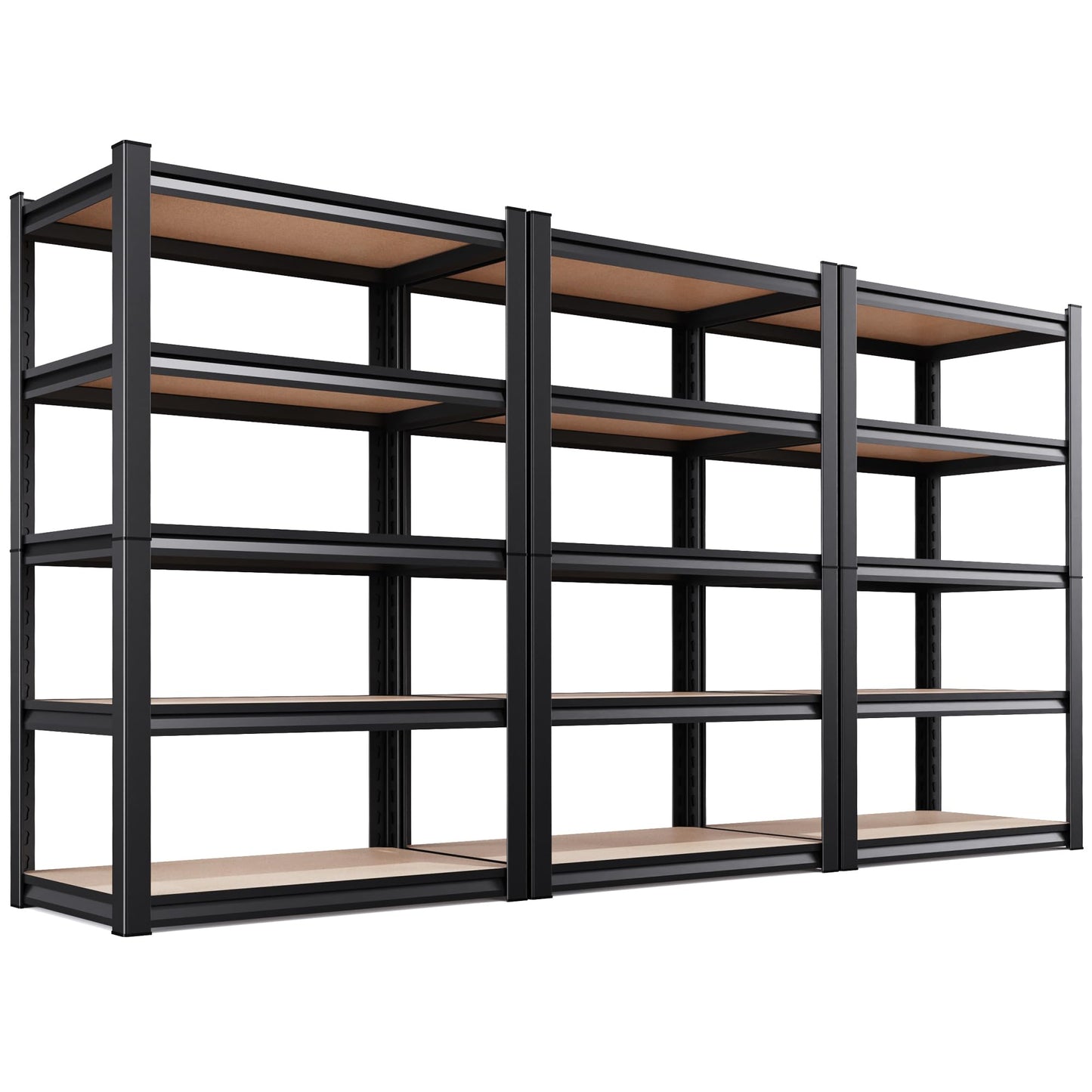 JOJUOU 3-Pack Heavy Duty Garage Shelving for Whole Home, Warehouse & Workshop Organization, 71" H x 35" W x 15.7" D Adjustable 5-Tier Metal Storage Rack for Tools, Storage Bins & Bulk Items