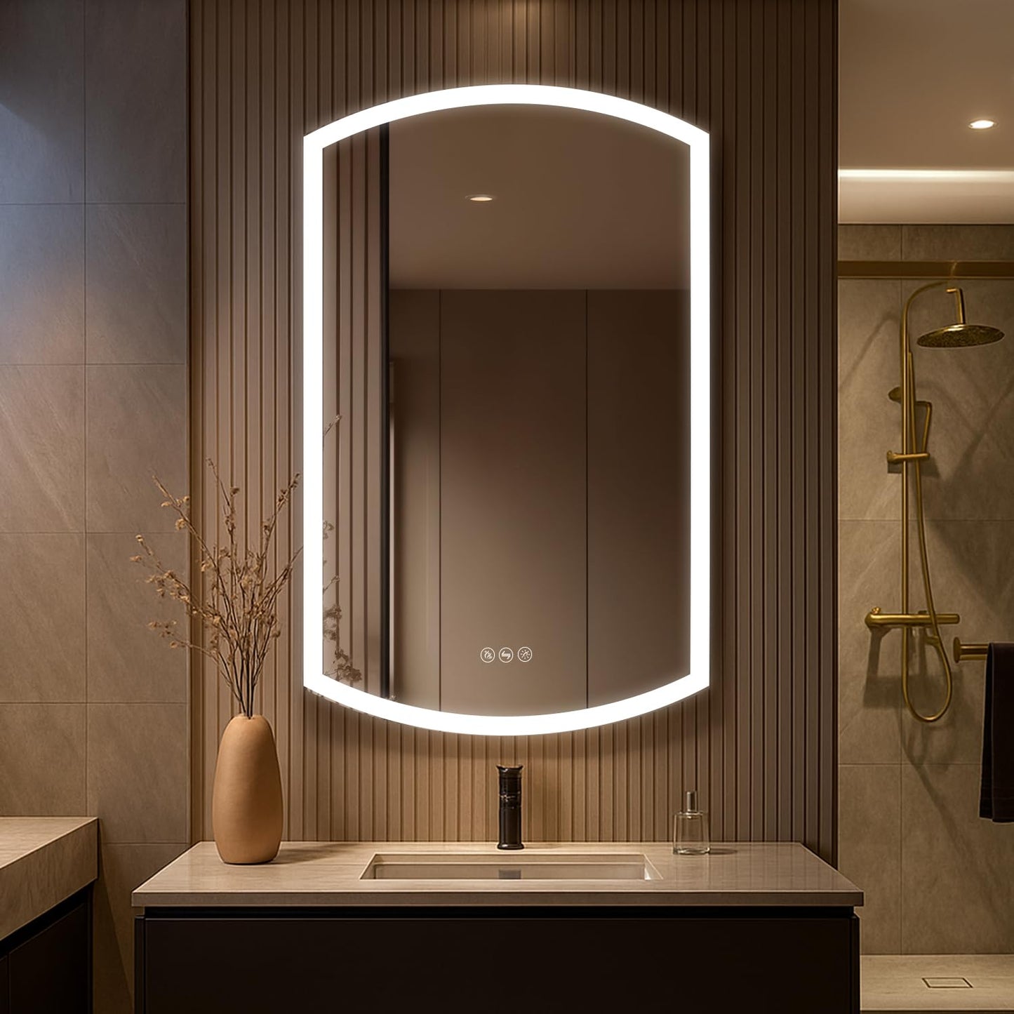Blossom LED Medicine Cabinet Mirror for Bathroom 24x38 – Right Hinge Recessed/Surface Mounted, Anti-Fog, Adjustable Brightness, Wall Mounted Storage – Lighted Medicine Cabinet with Mirror