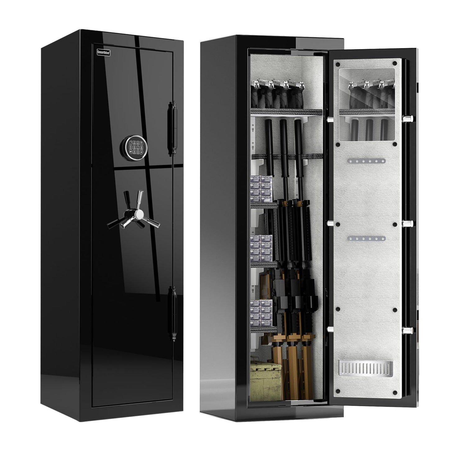 Fireproof Safe with Digital Lock – Heavy-Duty 8.12 cu.ft Large Gun Safe for Home, Office & Business | Secure, Durable & Stylish Design | Waterproof & Burglar-Proof (BLACK)