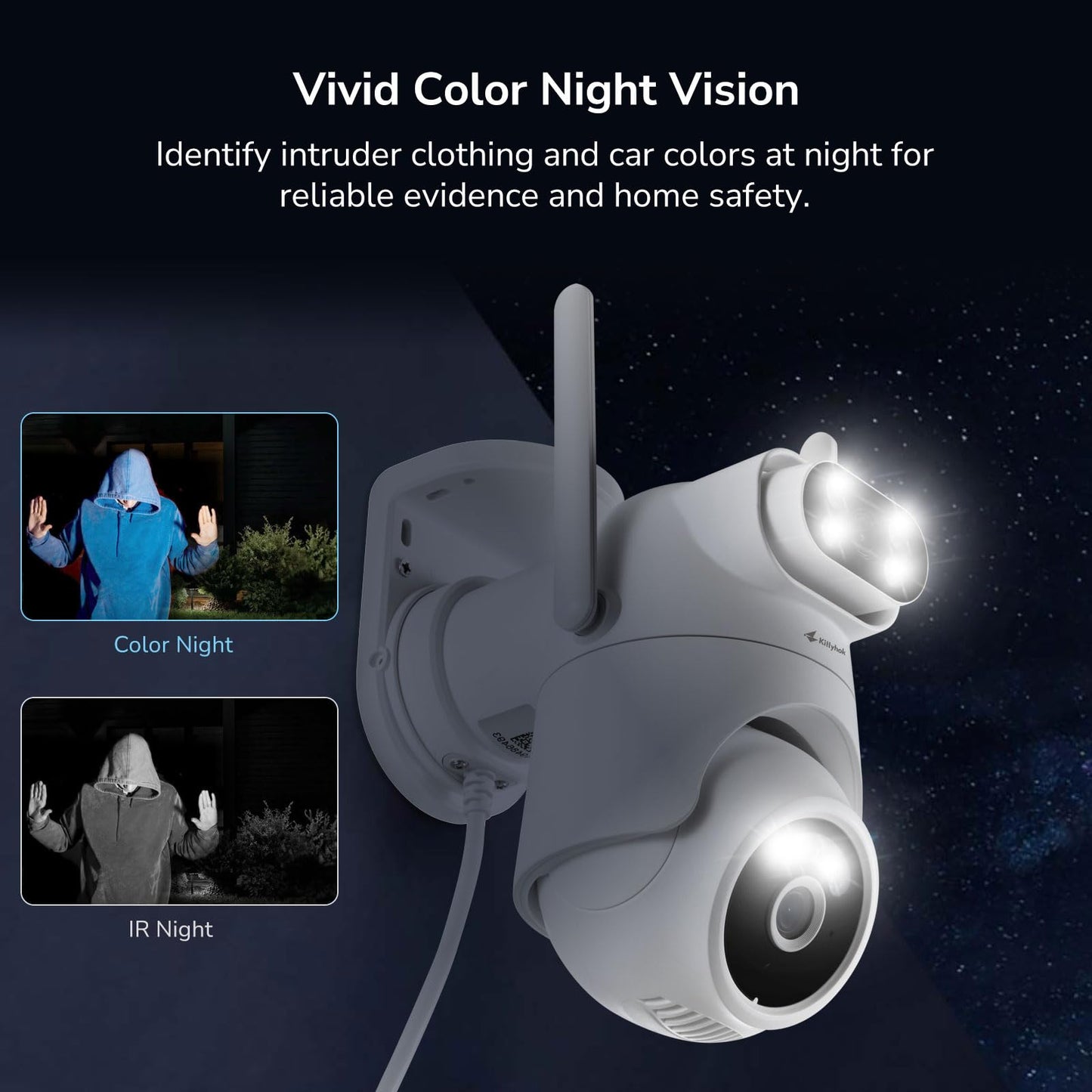 Home Security Camera System Wireless, Dual Lens 2K Security Cameras Wireless Outdoor with 2.4/5GHz WiFi, 360° PTZ, Auto Tracking, Motion Detection, Night Vision, 2-Way Audio, 10CH NVR with 500GB HDD