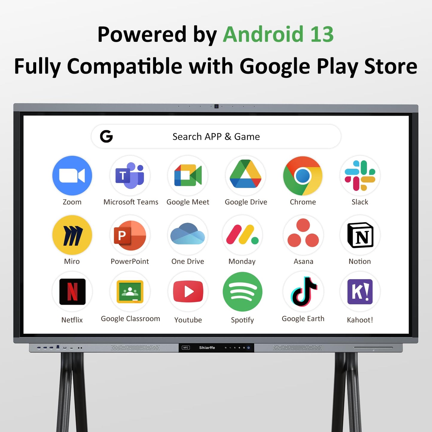 Shiarffe R9 Smart Board 86 Inch 4K Interactive Whiteboard