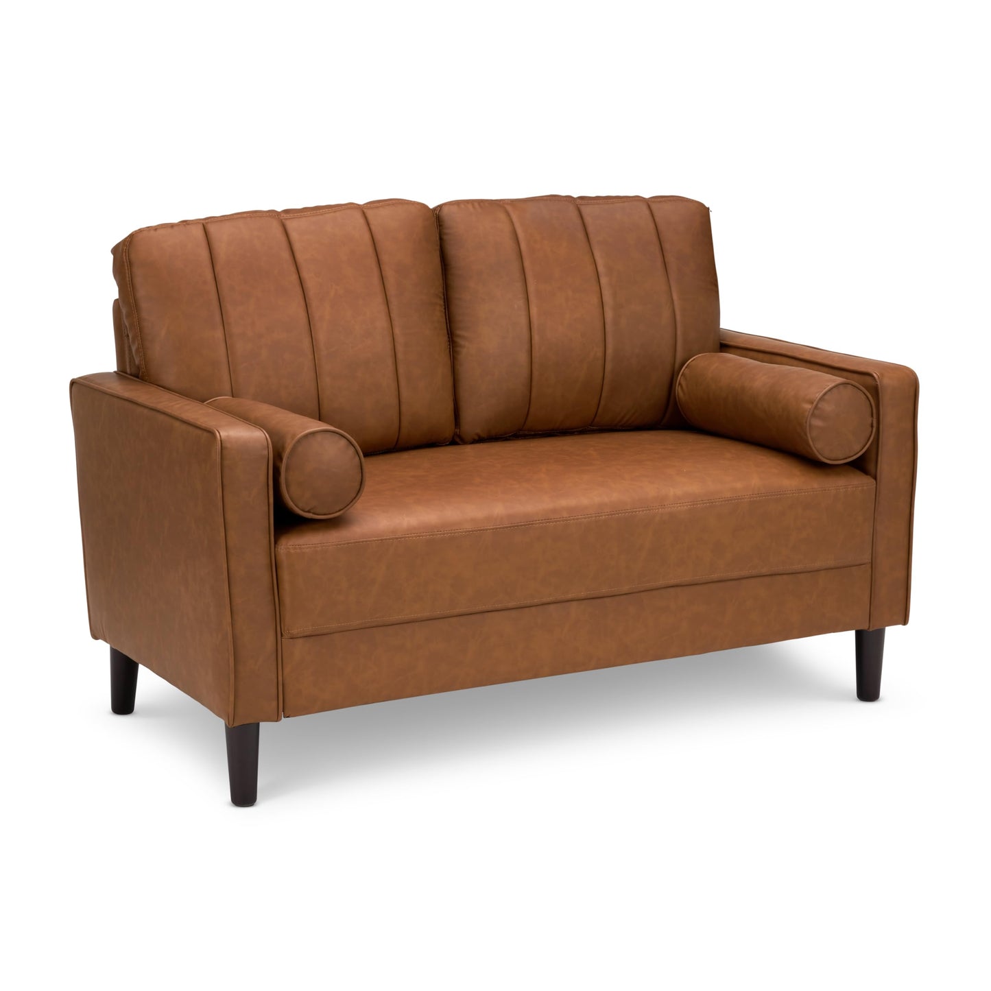 Bush Home 54-inch Loveseat, Living Room Furniture, Max Collection, Buffed Camel Vegan Leather