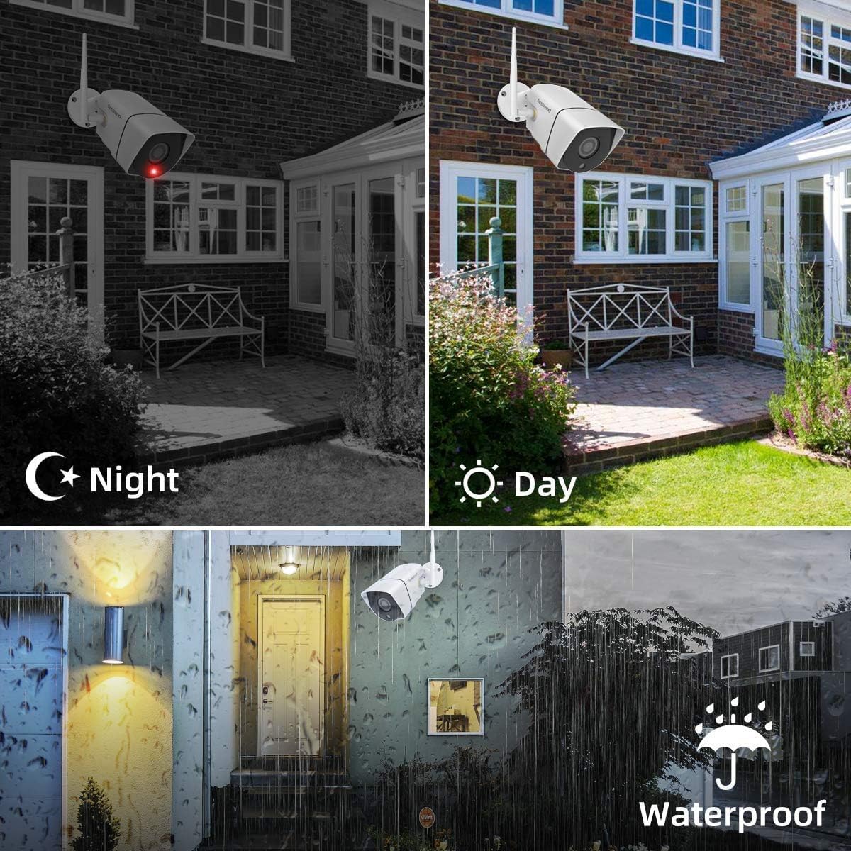 2026 Update Firstrend Wireless Security Camera System Outdoor, 2 Way Audio& Human Detection, 8CH System with 4pcs WiFi IP CCTV Cameras for Home Security,IP66 Waterproof,24/7 Recording,No Monthly Fee