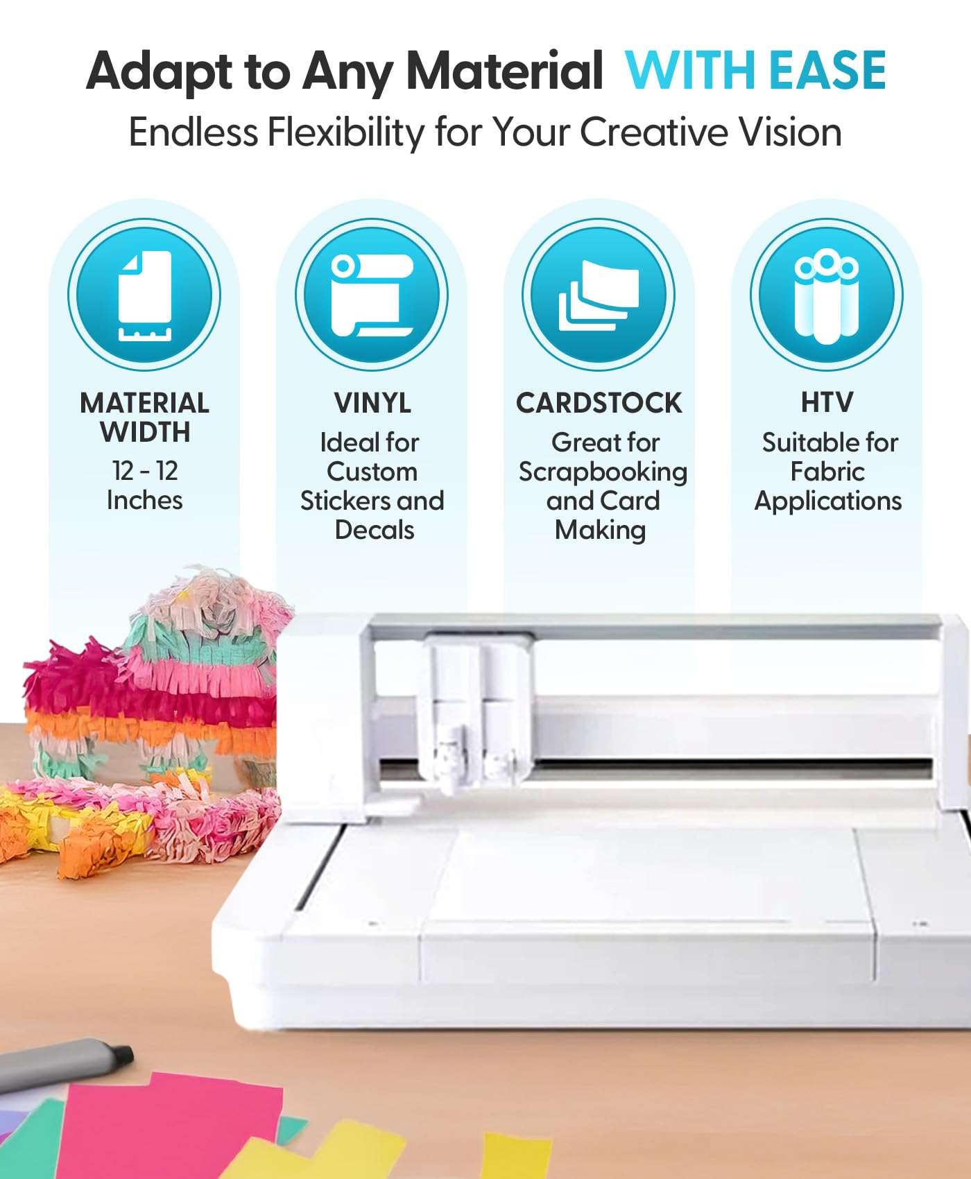 Silhouette Curio 2 12 inch Wide Format Flatbed Cutter with Electrostatic Bed, 20 mm Material Height, Electric Tool Compatible, and Silhouette Studio