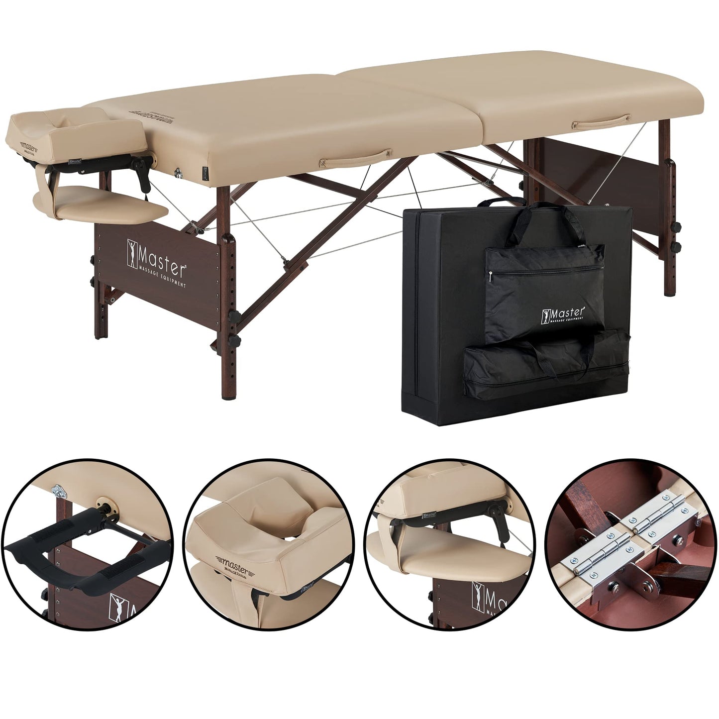 Master Massage Del Ray Pro 30" Portable Massage Table (30" W x 84" L), 750 lbs. Capacity, 3" Cushioning
