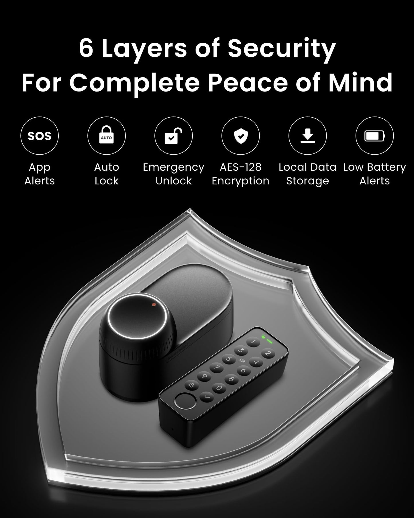 Smart Lock Ultra with Keypad,Fingerprint Door Lock, App Remote Control, Built-in WiFi Keypad Deadbolt, Auto Unlock, Waterproof&Easy Install, Supports Alexa and Google