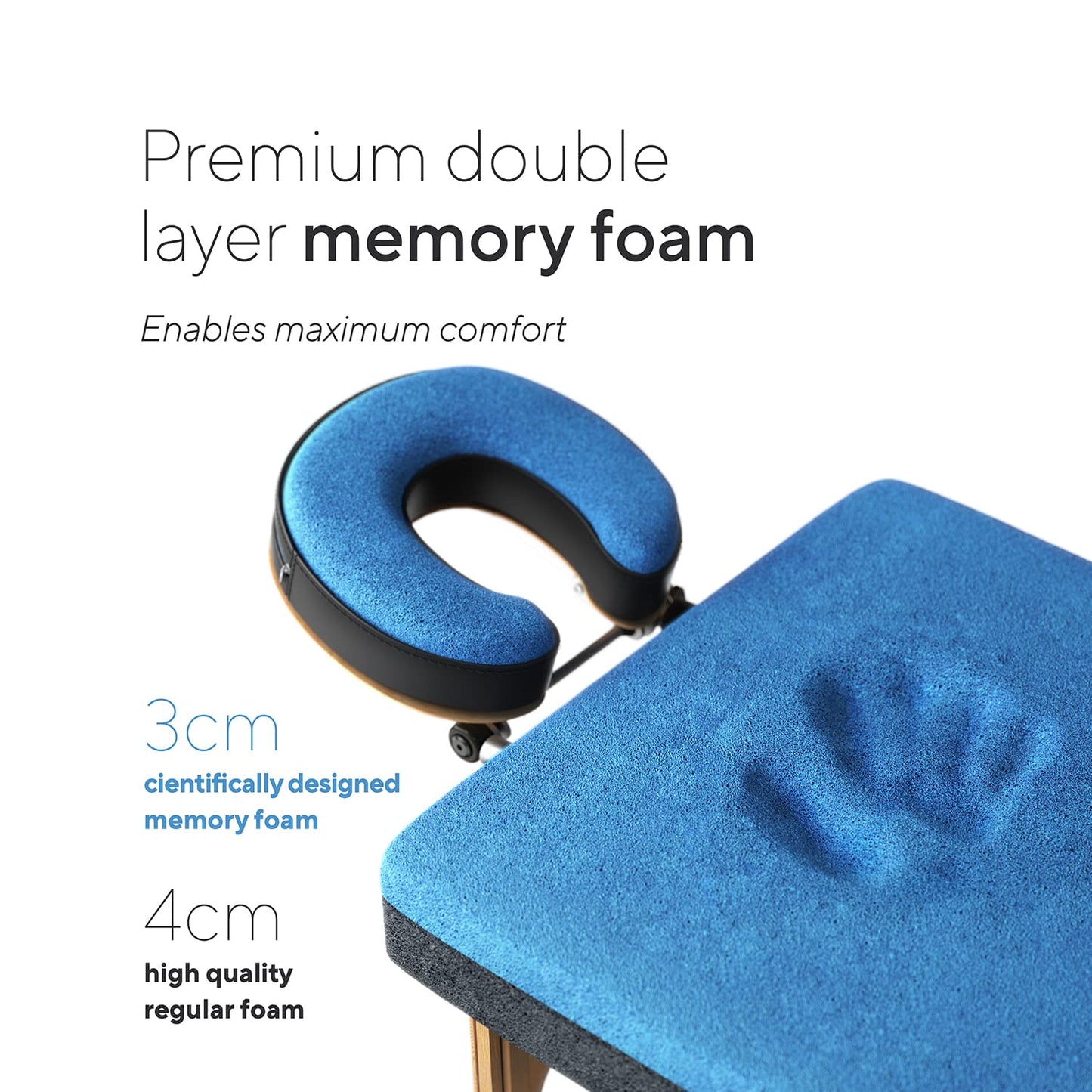 Luxton Home Premium Memory Foam Massage Table - Rolling Travel Case, Washable Sheets, Thicker & Wider