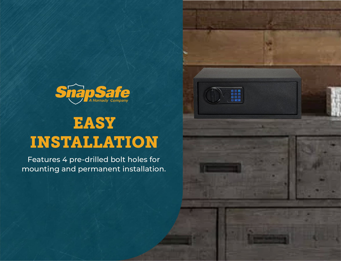 SnapSafe Gun Keypad Safe, XL – Keypad Handgun Safe for Your Pistol and Valuables – Electronic Keypad Entry with Backup Key – Black, Measures 20.5 x 14.8 x 8 Inches – Item 75435